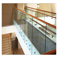 Ecrou mural en acier inoxydable avec pince à verre pour support de main courante de garde-corps sans cadre pour raccords d'escalier de balcon