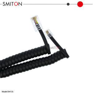 RJ11 6P4C ke RJ45 8P4C kabel Data Spiral Lurus melalui kabel gulung Spiral - Product Image 5