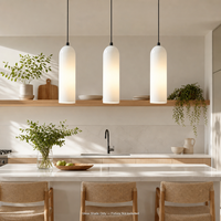 Abat-jour en verre opale semi-transparent délavé à l'acide, diffuseur de lumière, résistant à la chaleur, durable, pour suspension simple, couvercle en verre, direct usine