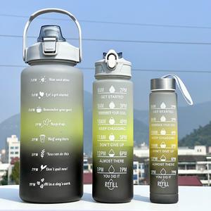 Ensemble <span class=keywords><strong>de</strong></span> bouteilles d'eau potable en plastique pour le <span class=keywords><strong>camping</strong></span> en plein air, le sport et la mesure avec paille à large ouverture - Product Image 2