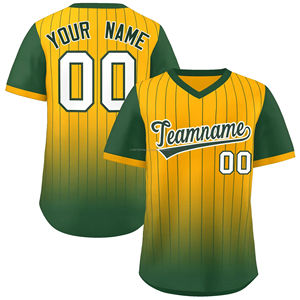 Jersey degradado personalizado para hombres/mujeres ropa deportiva de moda equipo nombre Número Softball Fans Activewear camiseta de béisbol de manga corta - Product Image 4