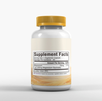 Capsules de glycinate de magnésium personnalisables à marque privée, certifiées Halal/Kosher, complément minéral premium pour le soulagement du stress