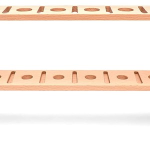 Support de rangement en bois massif à 2 niveaux pour outils capillaires, peignes, ciseaux, brosses, maquillage, organisation de bureau et de salle de bain - Product Image 4
