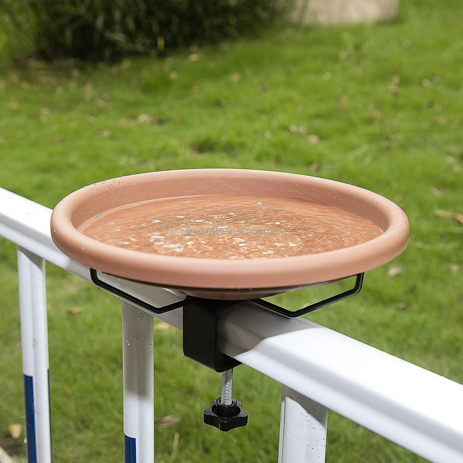 バルコニ railing 用テラコッタ鳥浴 ボウル型 陶器製 湯浴び fountain 