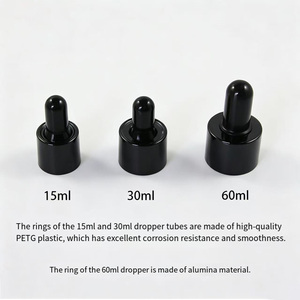 Frascos cuentagotas de vidrio inclinado con bloqueo de luz de 15ml, 30ml, 60ml, en negro, verde, rosa, marrón, esmerilados y transparentes - Product Image 5