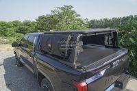 Support de barre de protection universel pour benne de camion, réglable, en alliage d'aluminium robuste, porte-échelle et boîte de rangement pour pick-up, capacité 500 kg