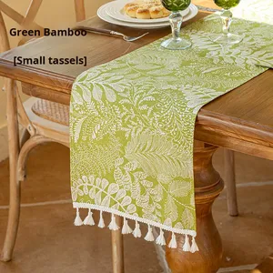 <span class=keywords><strong>Tovaglia</strong></span> Decorativa in <span class=keywords><strong>Cotone</strong></span> con Motivo a Foglie, Stile Lussuoso e Raffinato, Forma Allungata - Product Image 6