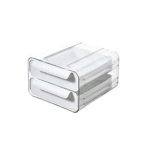 Double layer PET/PP plastic stackable fridge drawers organizer push pull type storage box with drain system