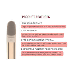 Brosse nettoyante pour le visage en silicone Brosse vibrante sonique imperméable en silicone souple pour un nettoyage en profondeur - Product Image 3