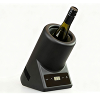 Enfriador de Vino Compacto con Diseño Clásico de Nogal, Mantiene el Vino Frío, Enfriador de Vino de Sobremesa