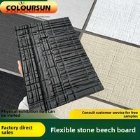 Stone-Texture Sawn Wood Panels Luban-Style Wooden Boards Wood Grain Pattern Novel Indoor/Outdoor Wall Cladding Decoration
