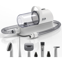 Kit d'aspirateur de toilettage pour animaux de compagnie 7-en-1 haute puissance pour chats et chiens, rechargeable, design en plastique, professionnel, faible bruit, pour poils épais