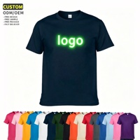 T-shirts personnalisés avec logo phosphorescent, impression en gros, 100% coton, haute qualité, design vierge, fournisseur de vêtements, fabricant de vêtements