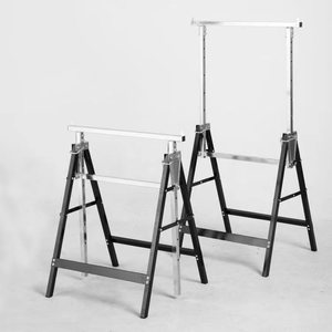 Nuove staffe da equitazione in acciaio pieghevole regolabile da 0-200kg capacità 79-130cm regolazione in altezza per banco per la lavorazione del legno - Product Image 3