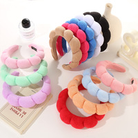 Headband Spons untuk Wanita dan Gadis, Headband Rambut Mengembang, Makeup, Kain Terry, Spa, Retro, Aksesoris Rambut Wanita