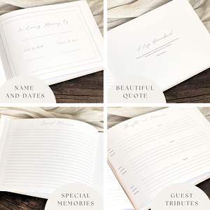 Myway 2026 Hot Sale Fabric Cover <strong>Memory</strong> Book for Funeral Guests to Sign in with Condolence <strong>Memory</strong> <strong>Table</strong> Sign for <strong>Wedding</strong> - Product Image 5