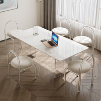 Luxus möbel Marmor tische Acryl stuhl Modernes Restaurant Coffee Square Esstisch Set 6-Sitzer
