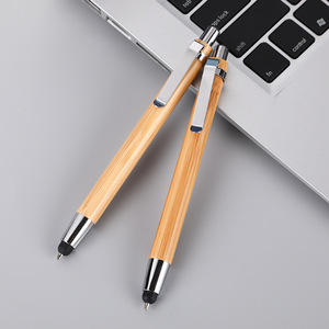 Stylo bille promotionnel personnalisé en bambou pour le sport, gravé, écologique, écriture fluide, fonction clic - Product Image 6