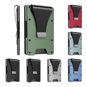 Minimalist Carbon Fiber Wallet with Money Clip RFID Blocking Card <b>Holder</b> - Product Image 1