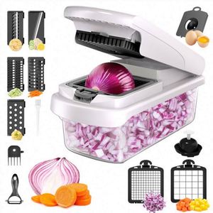 FBA Free Multifunctional <b>Vegetable</b> Cutter 15 in 1 ABS Material Kitchen Food <b>Vegetable</b> <b>Chopper</b> Onion <b>Chopper</b> Fruits Slicer - Product Image 2