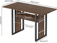 Table à manger moderne de 47,2 pouces pour 4 personnes, table de cuisine avec rangement, plateau en bois d'ingénierie, assemblage facile, noyer