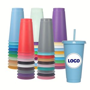 Vaso de Plástico Desechable de PP de 710 ml (24 oz) de Ultra Alta Capacidad con Pajita, Personalizable con Logotipo, Colorido, para Fiestas y Eventos, Venta al Por Mayor - Product Image 1