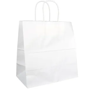 Sac d'emballage de transport de vêtements personnalisés, poignée plate, sac en papier kraft brun avec votre propre logo