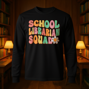 T-shirt à manches longues pour bibliothécaire, style rétro, ambiance bibliothèque cool - Product Image 3