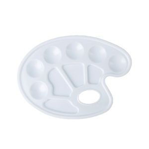 <span class=keywords><strong>Palette</strong></span> de peinture en plastique PP de couleur de forme de poisson à six yeux blanc personnalisé pour la peinture à l'huile d'aquarelle - Product Image 1