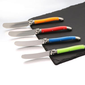 Ensemble de 4 couteaux <span class=keywords><strong>à</strong></span> fromage et <span class=keywords><strong>à</strong></span> <span class=keywords><strong>beurre</strong></span> <span class=keywords><strong>Laguiole</strong></span> en acier inoxydable écologiques avec manche en plastique pour enfants - Trancheuse <span class=keywords><strong>à</strong></span> confiture, <span class=keywords><strong>beurre</strong></span> et sandwichs - Product Image 6