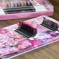 Extensions de cils volume en soie cachemire noir mat, faites à la main, en plateaux, vente en gros, cruelty-free, véganes, 3D