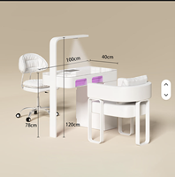Ensemble table et chaise de manucure en marbre, aspirateur de salon de beauté, lampe de cuisson, combinaison haut de gamme