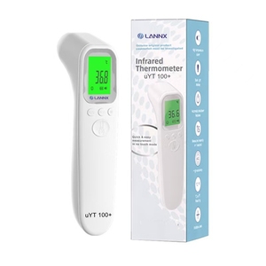 LANNX uYT 100 + Thermomètre infrarouge numérique Pistolet avec alarme de fièvre Thermomètre frontal auriculaire pour adultes et enfants Thermomètre numérique - Product Image 1