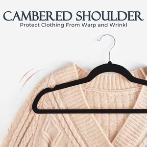 Cintres de porte en velours floqué anti-dérapant pliable à <span class=keywords><strong>pneu</strong></span> unique avec crochet rotatif à 360 degrés - Product Image 2