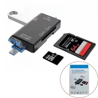Station d'accueil 6-en-1, adaptateur USBA OTG, lecteur de carte SD/TF tout-en-un portable, adaptateur de carte SD pour téléphones, ordinateurs/portables