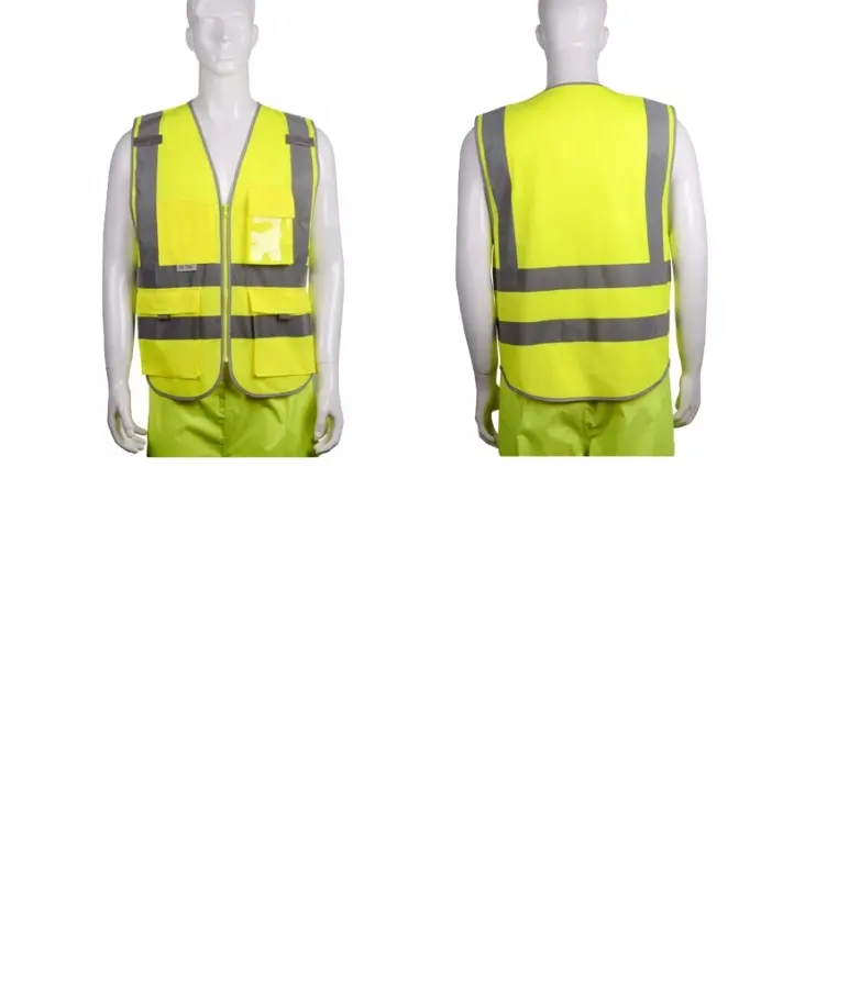 Vêtements de sécurité de travail HI VI Vest Conforme aux normes ANSI 2 Classe Gilet néon respirant pour l'extérieur Haute visibilité