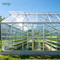 Serre en verre de 4 m de hauteur pour la culture hydroponique de cultures hautes, serre agricole