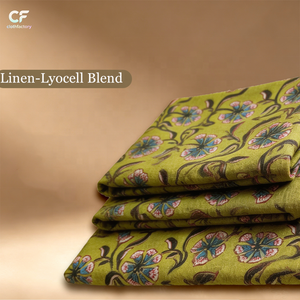 Tessuto Stampato in Lino e Lyocell Stile Old Money Personalizzato, Pesante, per Camicie e Abiti, Tessile Naturale Heritage, Vendita all'Ingrosso - Product Image 1
