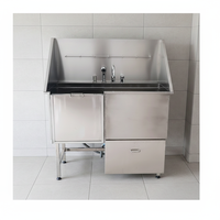 EUR PET Bacs de toilettage pour animaux de compagnie de haute qualité avec escaliers et portes, Station de lavage pour chiens en acier inoxydable SUS 304 avec douche