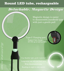 <span class=keywords><strong>Lupa</strong></span> de Pantalla Magnética 3 en 1, de Mano, de Sobremesa y para el Cuello, <span class=keywords><strong>con</strong></span> <span class=keywords><strong>Luz</strong></span> LED de 130mm y Aumento de 1.8X - Product Image 2