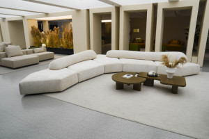 Ensemble modulaire moderne italien Rock, design carré, inspiré de la pierre, capitonné, inclinable, rembourré, avec coussinets de densité, pour villa de luxe - Product Image 2