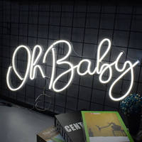 Fournitures de fête, lettres lumineuses LED, enseigne au néon, enseigne lumineuse en acrylique, joyeux anniversaire