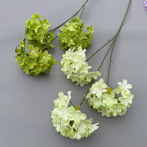 JLY04 faux 3 têtes soie artificielle en bois hortensia <span class=keywords><strong>fleur</strong></span> tige hortensia <span class=keywords><strong>buisson</strong></span> pour toile de fond fête de mariage pièce maîtresse décoration - Product Image 3