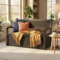Banc de rangement extérieur de 100 gallons, boîte de rangement pour coussins de jardin, outils, fournitures de jardin et de piscine