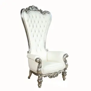Chaise de luxe en bois massif pour la mariée et le marié, mobilier d'hôtel de couleur argent et or