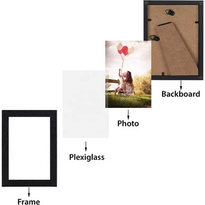 Juego de marcos de fotos Collage de grano de madera marcos de fotos negros de <span class=keywords><strong>10x15</strong></span> cm para fotos de exhibición de mesa de pared - Product Image 5