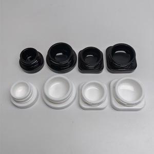 Wholesale Childproof Cosmetic <b>Container</b> Square <b>Glass</b> Clear Body Concentrate Oil Jar Plastic Suspension <b>Lid</b> Custom Logo Available - Product Image 3