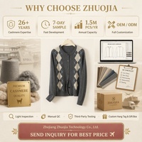 2026 Trend: Quiet Luxury Helan Mountain Ningxia Winter Casual Argyle Knopf-Cardigan aus Stoll-Strick – Nachhaltig