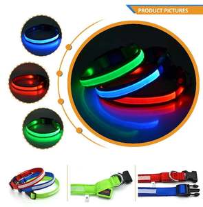 배터리 전원 조정 가능한 라이트 칼라 나일론 방수 LED 애완 동물 목걸이 및 산책 애완 동물 이벤트 판촉물 - Product Image 5