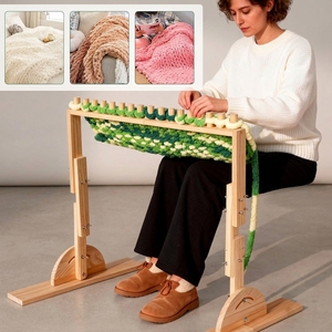 Machine à tricoter des couvertures épaisses de 63 pouces, taille personnalisée, fil fait main, écologique, multicolore, sans aiguilles, pour débutants - Product Image 1